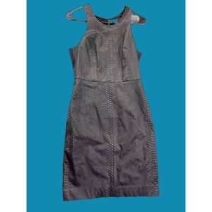 Milly Lambskin Black Leather Racerback Dress Womens 2 Python Snake Print